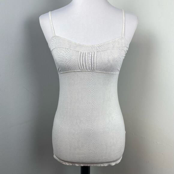 Free People Intimately White Purple Snakeskin Print Cami Tank Top Medium - Picture 1 of 8